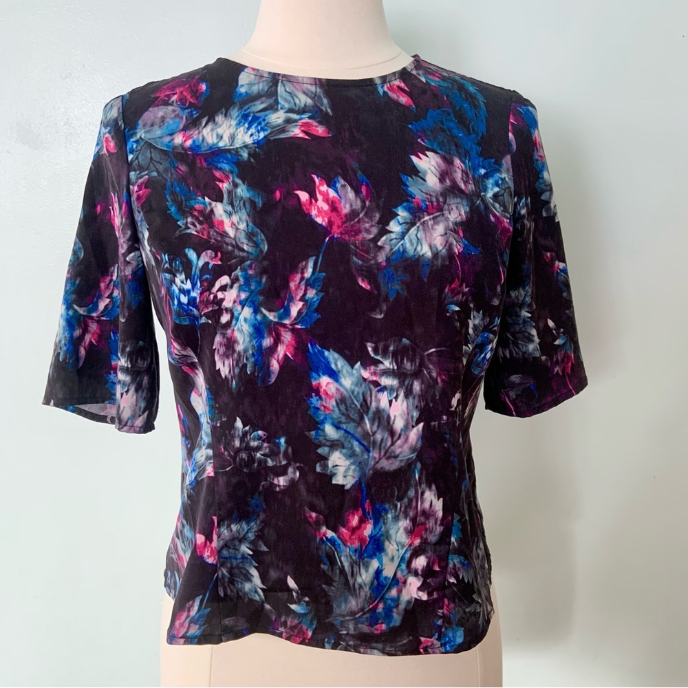 Chelsea28 Flower Leaf Print Blouse